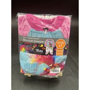 New Girls Size 4T Trolls Blanket Footed Sleeper By Dream Works
